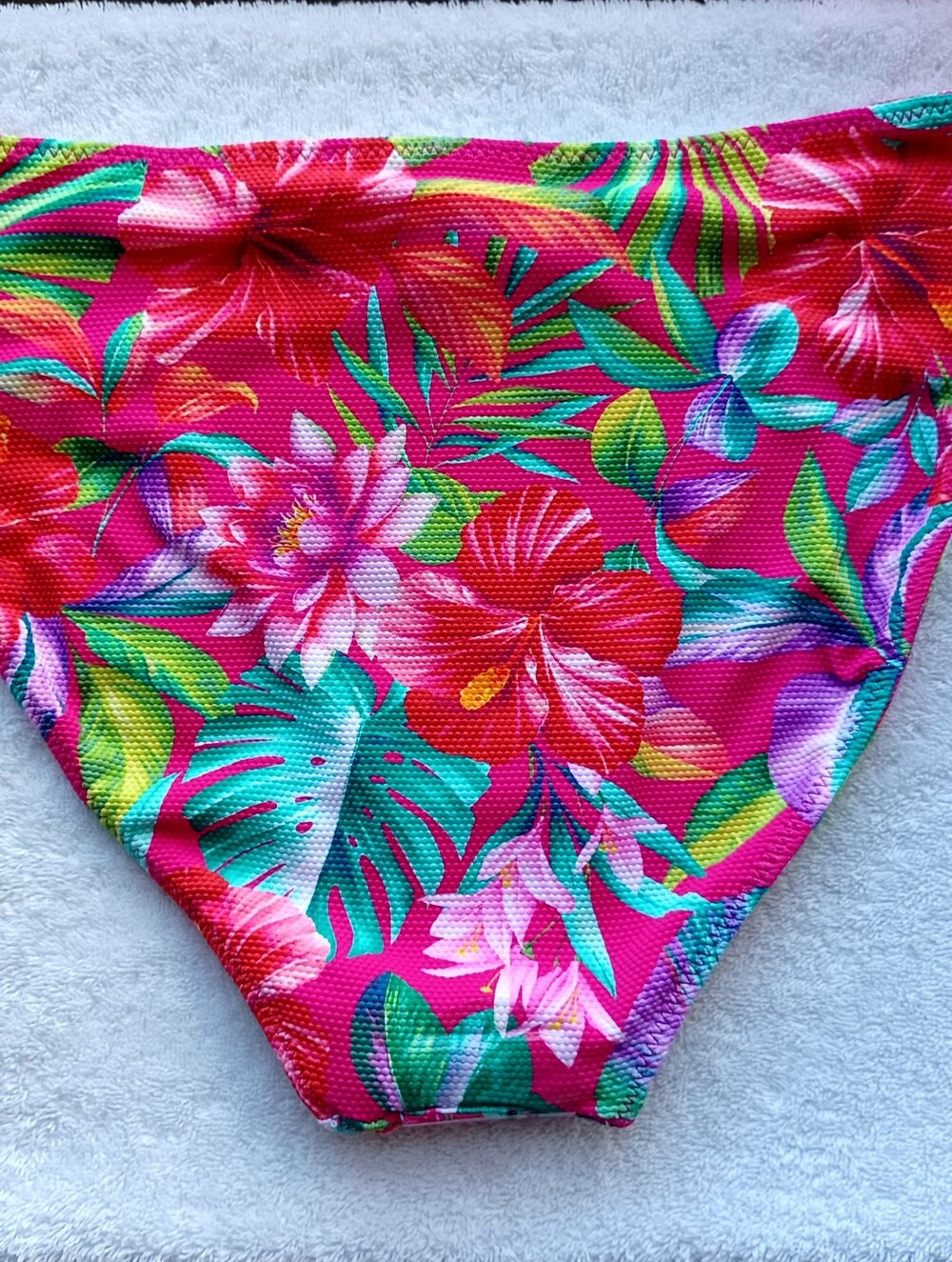 Kids Floral Swim Bottoms - Bright Pink Tropical Print